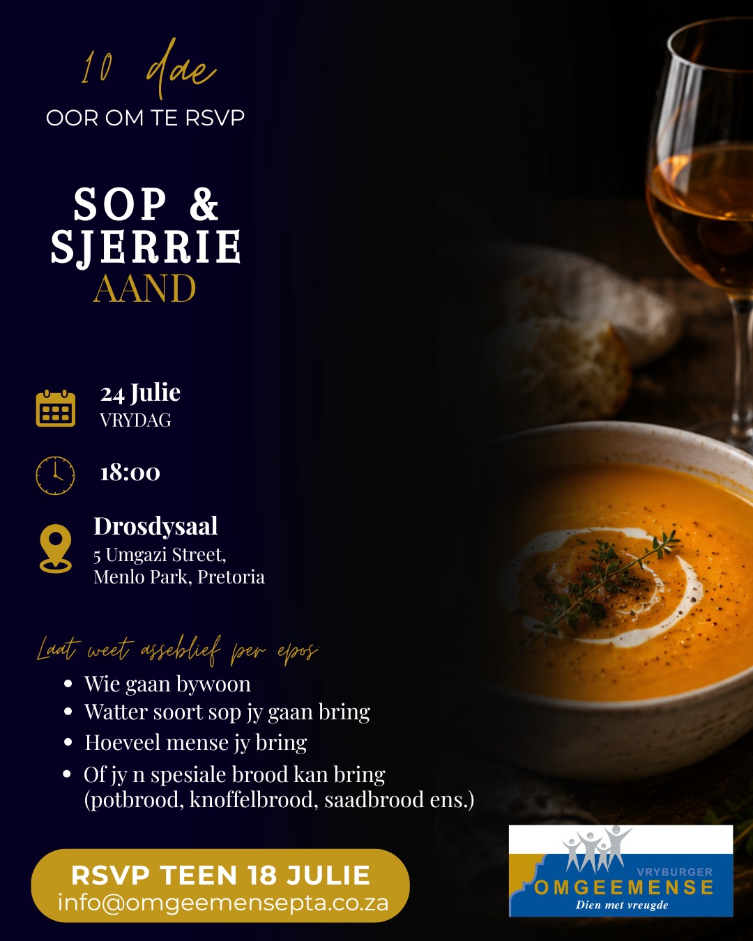 Sop en broodjie aand Logo